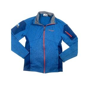 Spyder Jacket Men's Small Blue Fleece Lined Pockets Long Sleeve Full Zip Outdoor